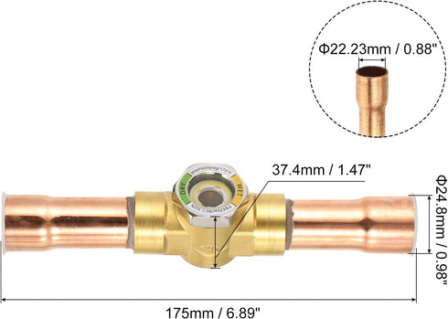 PATIKIL Sight Glass - 7/8 x 7/8 Sweat Universal Liquid Moisture Indicator for HVAC Refrigeration