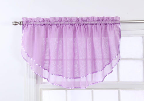 Stylemaster Elegance Sheer Voile Ascot Valance, 60" x 24", Lilac