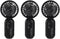 Portable Mini Fan 3-Pack, Handheld Personal Small Fan with 3-Speed, USB Rechargeable Battery Operated, Black