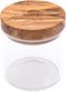Berard Glass Storage Jar with Olive Wood Lid, 13.5-Ounce, Brown