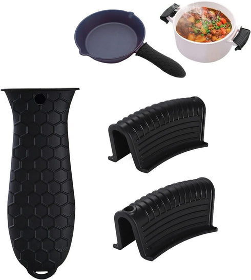 3 Pack Silicone Hot Handle Holders Cover, Non-Slip Pot Holder Sleeve for Frying Pan, Casserole, Baking Sheets