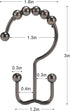 Goowin Shower Curtain Hooks, Rust Proof Stainless Steel Double Shower Curtain Rings for Curtains & Liners (Bronze)