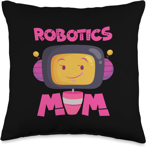 Multicolor Throw Pillow - Mom Robotics, 16x16