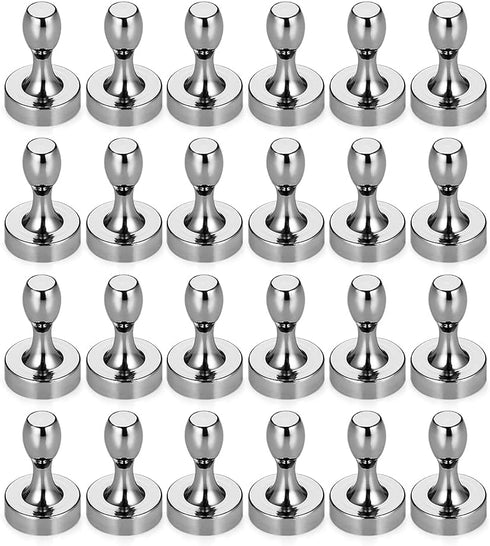 BTLIN 24 Pack Small Fridge Magnets, Strong Mini Metal Magnetic Push Pins for Kitchen Refrigerator Magnetic Board Office
