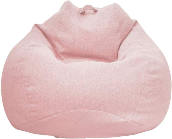Extra Soft Stuffed Animal Storage Bean Bag Cover (No Filler), Cotton Linen Memory Foam Replacement Cover for Adults,