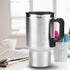 12V Electric Car Cup, 450ml Travel Heating Mug, Stainless Steel Coffee Tea Kettle for 12V Power Source