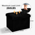 17x13x13in(Black) LINMAGCO Storage Ottoman Folding Foot Stool Velvet Foot Rest with Padded Modern Ottoman with Storage