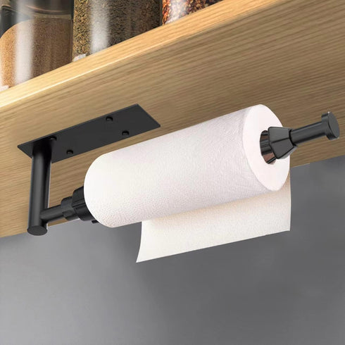 SUS304 VAEHOLD Self Adhesive Paper Towel Holder Under Cabinet Mount, Wall Mounted Paper Towel Roll Holder with Damping