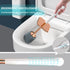 Toilet Brush and Holder, Elegant 2 Pack Silicone Toilet Bowl Brush Set with Ergonomic Long Handle, Modern Bathroom