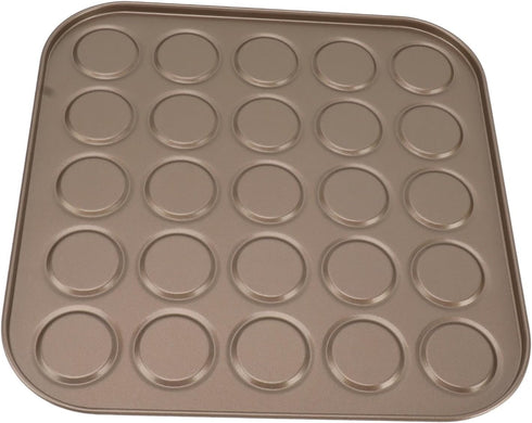 Muffin Top Pan, Non-Stick Coating Baking Tray for High Temperature Muffin Baking, 25 Hole Carbon Steel