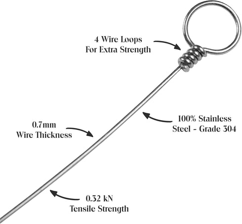 3 24" 1 ANDUSTRIAL Stainless Steel Cheese Cutting Replacement Wires For Soft and Hard Cheese - Easy to Use and Clean