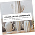 VOSAREA Ceramic Cactus Figurine Minimalist Cactus Statue Jewelry Holder Centerpiece Ornament for Home Office Decor