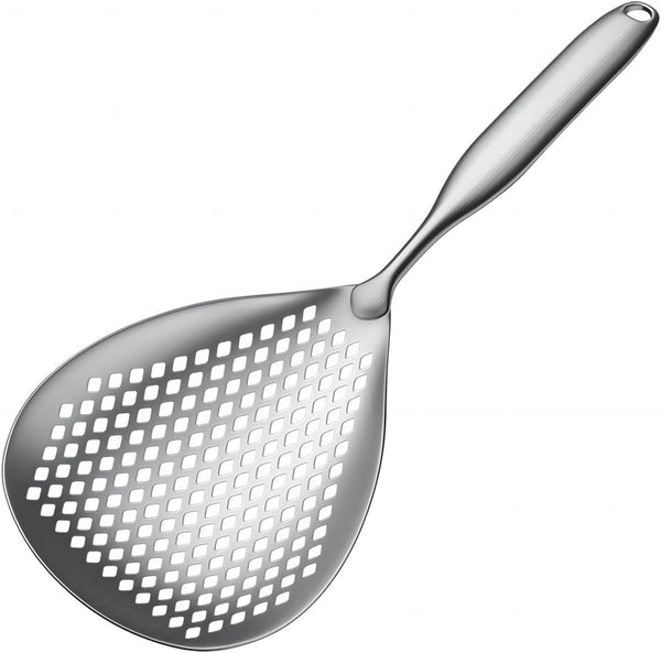 Large Stainless Steel Strainer - Food Grade Filter Spoon with Comfort Handle for Kitchen Cooking, Frying, Pasta