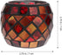Uonlytech Glass Votive Candle Holder, Red Mosaic Tea Light Holders for Home, Vintage Glass Cup Ornament