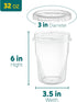 ELEGANT DISPOSABLES 32 oz Plastic Food Storage Containers, Reusable Leak Proof Pack of 12
