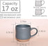 Bosmarlin Large Stoneware Speckled Coffee Mug, 17 Oz Ceramic Tea Cup, Dishwasher and Microwave Safe, Blue