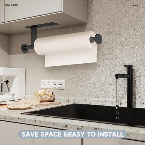 FISHCLOUD SUS304 Paper Towel Holder Wall Mount - Self Adhesive No Drill or Drilling, Stainless Steel - Kitchen