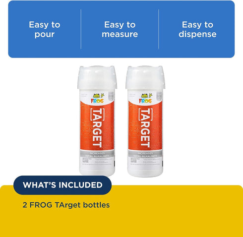 2 lb 2 Pack FROG Target Total Alkalinity Increaser for Hot Tubs and Swim Spas - Bottle with TruDose Measuring Cap