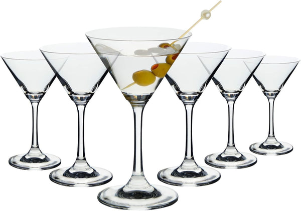 Juvale Mini Margarita Cocktail Glasses, Set of 6-5 oz Clear Glossy Glass, 6 in Tall for Home Bar