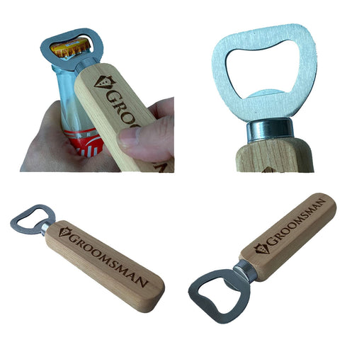 Pongs Set of 10 Wooden Bottle Opener Cap Opener, Groomsmen Gift, Best Man Gift, Wedding Gift, Wedding Favors (9 Groomsman and 1 Best Man)