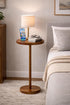 Lunani OUR PASSION 24 2 Drink Table for Small Spaces Pedestal Side Table with Stable Base, Phone Holder & Coasters