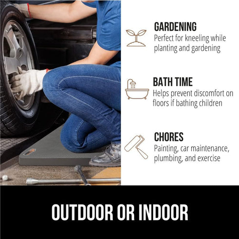 17.5x11, GORILLA GRIP Extra Thick Patent Pending Supportive Foam Kneeling Pad, Large Cushion Knee Pads for Gardening