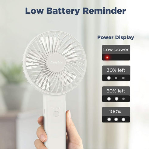 EasyAcc Handheld Fan, Powerful Quiet Portable Fan with 4 Speed, 17H Battery Operated for Travel