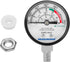 MEASUREMAN Black Steel Pressure Cooker Gauge, 2" Dial Pressure Canner Gauge, Lower Mount with Hexagon Gasket and Nut