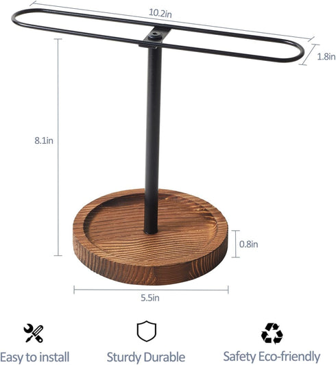 Sunglass Organizer, Wood Eyeglass Holder Rack for Men and Women, Metal Sunglasses Storage for Dresser, Desk