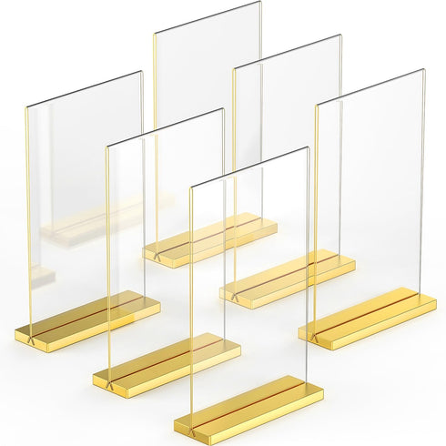 5x7 Luxurious Acrylic Gold Frames, 6 pack, Stunning Photo Displays, Enhance Your