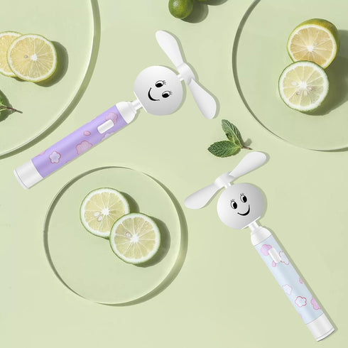 Small Portable Handheld Mini Fan, Creative Smiley Face Shaped Fan, Replaceable Battery Cute Little Fan for Girls, Kids,