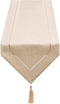 LLCUTESHOP Table Runner Linen Beige 12 x 59 Inch, Tablerunner Linen Look Solid