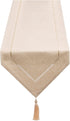 LLCUTESHOP Table Runner Linen Beige 12 x 59 Inch, Tablerunner Linen Look Solid