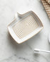 Countertop, Soap Dishes, Ceramic Shower Soap Dish with Waterfall Design Bar Soap Holder Self Draining Soap Saver