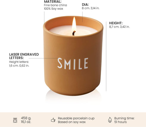 Design Letters Scented Candle Large 16 Oz, Soy Wax Wick Candles, Luxury Fragrance Gift for Women