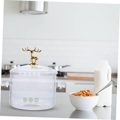 Multi-functional Glass Stewing Pot, Heat Resistant Cookware, Home Stew Pot for Kitchen, High Borosilicate Glass