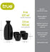 True Moga Sake Set, Japanese Style Pitcher and Tumbler Set for Sake, Four 3.5 oz Cups and One 8 oz Carafe, Fire Glazed