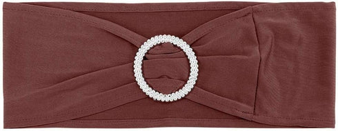 Tvoip 10PCS Chair Cover Stretch Band with Buckle Slider Sashes, Bow Wedding Banquet Chair Decoration (Dark Brown)