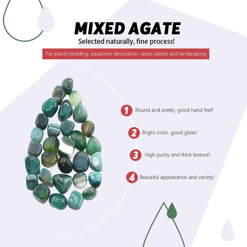 Hilitchi Green Agate Stone Tumbled Stones for Plants, Cacti & Succulents Bedding, 1lb (455g) Bag