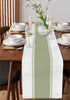 Futuregrace 36 inches Sage Green Stripe Table Runners Long, Linen Boho Table Runner Farmhouse Dresser