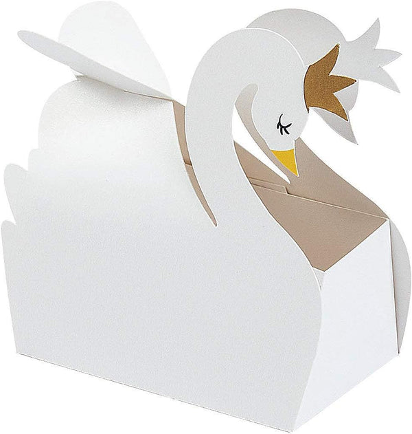 Fun Express Sweet Swan Treat Favor Box - Set of 12 Birthday Party Supplies