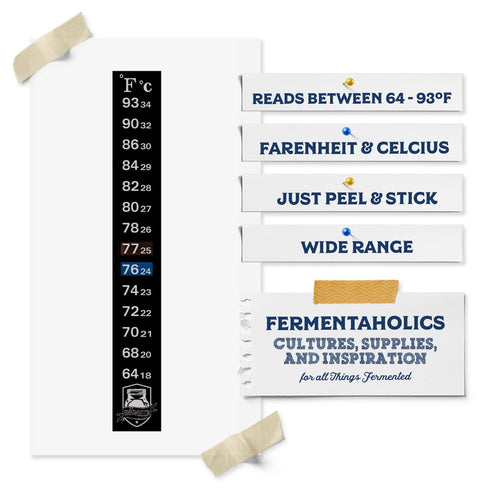3 Pack Kombucha Fermentation Adhesive Strip Thermometer, Accurate Temperature Display in Celsius and Fahrenheit
