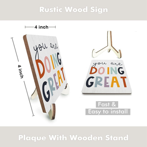 Siumeili Decorative Desk Decor Motivational You Are Doing Great Affirmations Nursery Decor Plaque with Wooden Stand