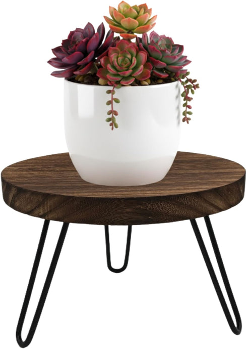 Wood Plant Stand Indoor Outdoor, 10'' Wooden Planter Stands Fit 5-12 Inch