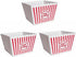 Novelty Place Plastic Popcorn Bowl, Red & White Striped Classic Popcorn Containers for Movie Night - 8" Square x 7" Deep (1 Pack) by Novelty Place