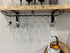 14-Inch Black Wine Glass Rack, Under Cabinet Stemware Holder, Set of 2 Hanging Stemware Racks