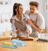 Nucookery Ceramic Butter Dish with Lid | Raised Legs and Non-Slip Strip Design | Porcelain Health | Dishwasher Safe