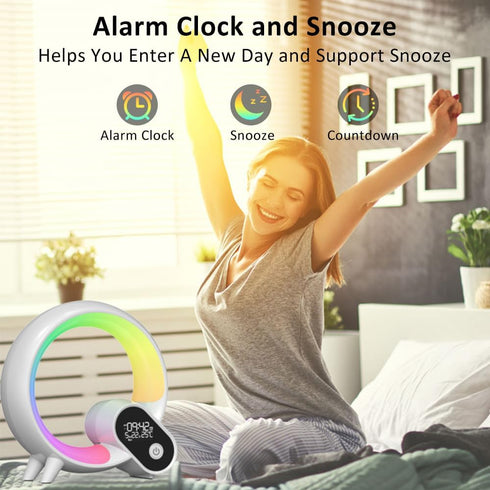 15 Snooze,Timer, Wake Up Light, Smart Sunrise Alarm Clock for Kids Baby Sound Machine with Soothing Sounds Bluetooth