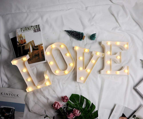 MUMUXI Large Light Up Letters and Numbers - Battery Powered Bright Alphabet for Wedding, Birthday, Party, Home Decor