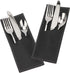 Leather Cutlery Sleeve Utensil Holders, Pouch Bags for Knife and Fork Silverware, 2 Pcs (Black) for Table Decorations